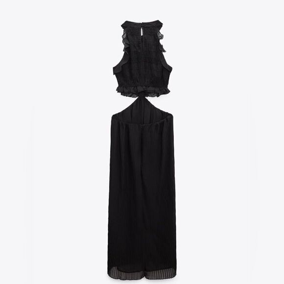 Zara RUFFLED PLEATED DRESS - Picture 2 of 11